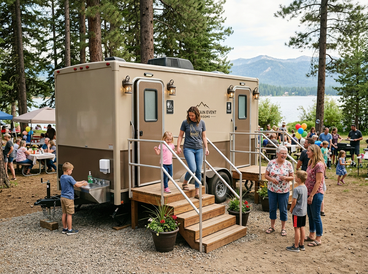 portable toilet and restroom trailer rental in Donnelly