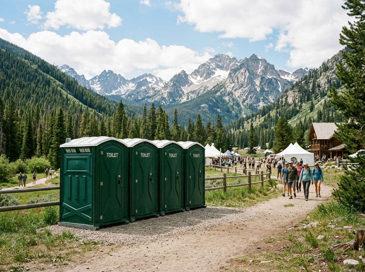 portable toilet and restroom trailer rental by Idaho Restroom Rentals in McCall, ID