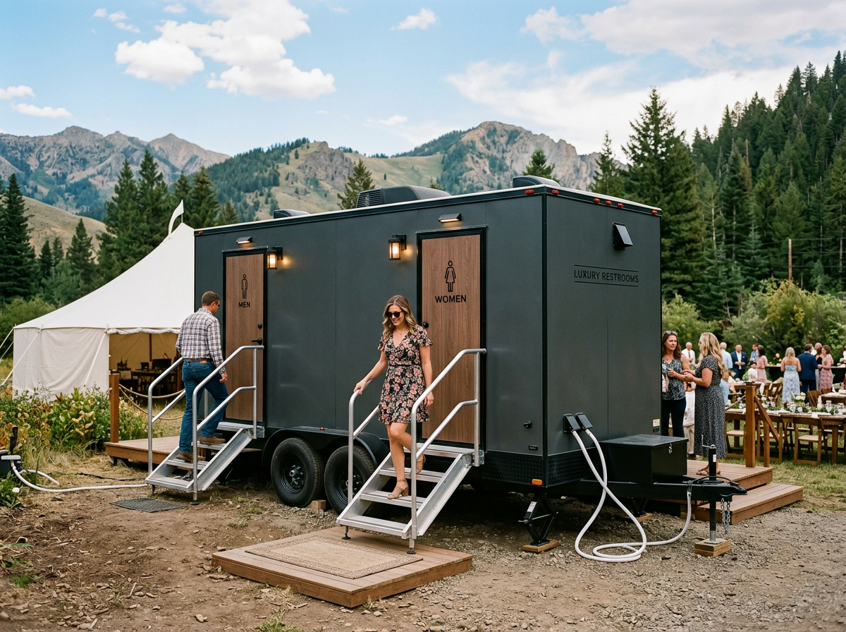 portable toilet and restroom trailer rental in Bliss